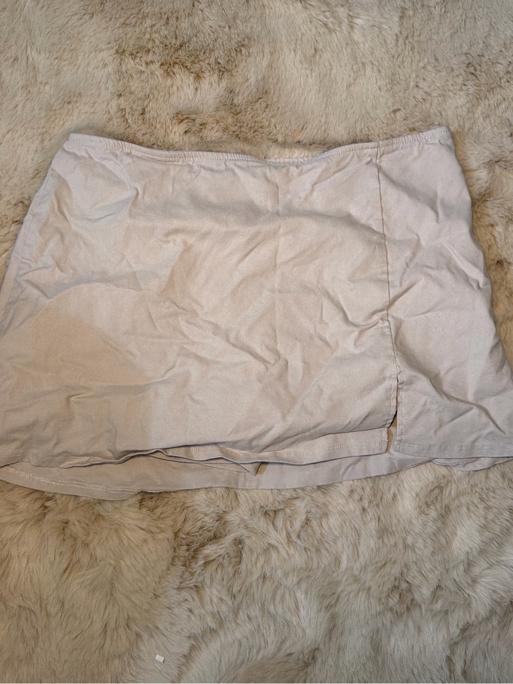 Women's Light Beige Mini Skirt - Classic Pull-On Style